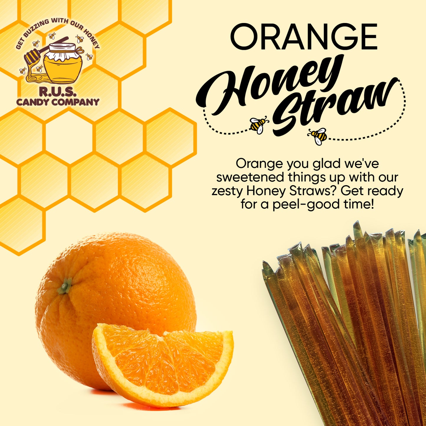 Honey Straws- 25 Pack- Orange