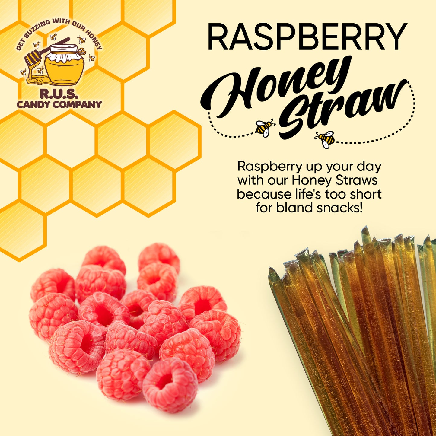Honey Straws- 25 Pack- Raspberry