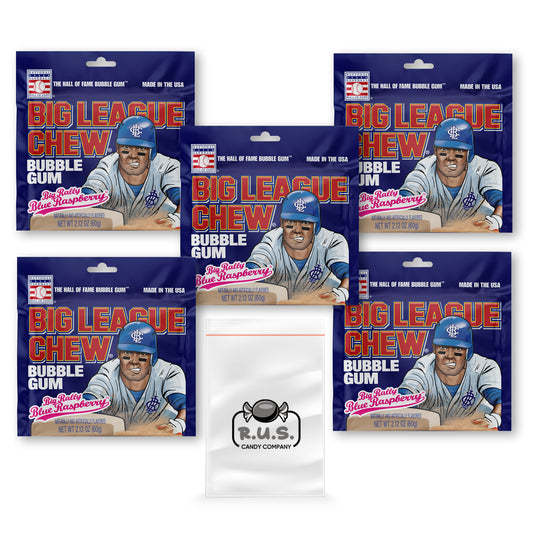 Big League Chew- Big Rally Blue Raspberry- 5 Pack