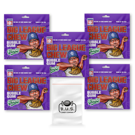 Big League Chew- Ground Ball Grape- 5 Pack