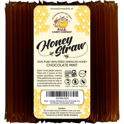 Honey Straws- 25 Pack- Chocolate Mint