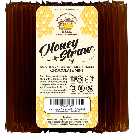 Honey Straws- 25 Pack- Chocolate Mint