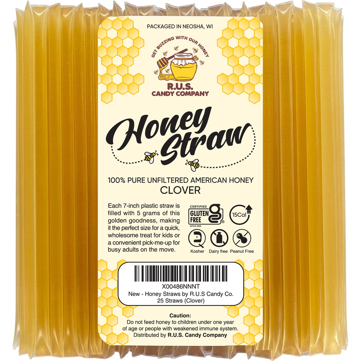 Honey Straws- 25 Pack- Clover