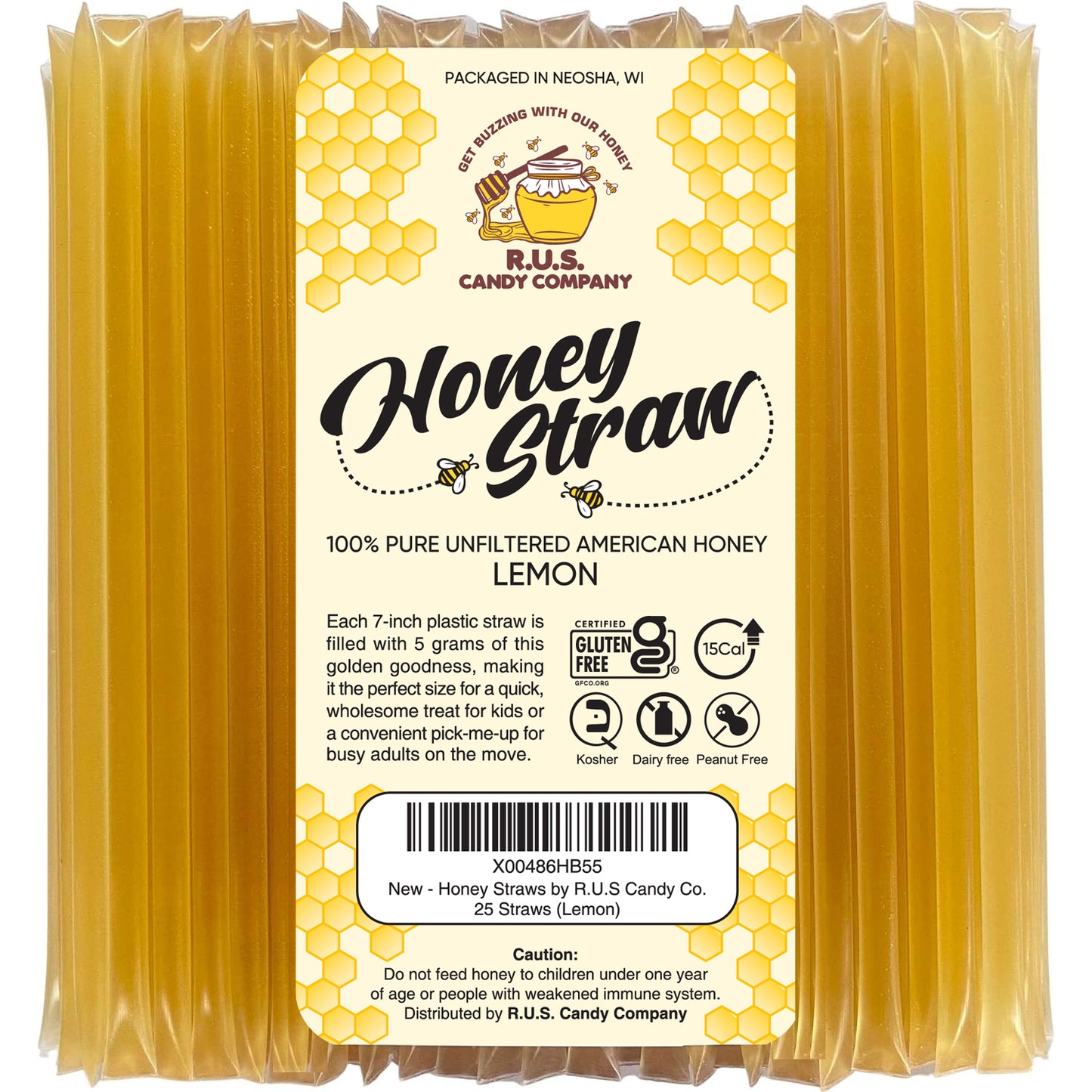 Honey Straws- 25 Pack- Lemon