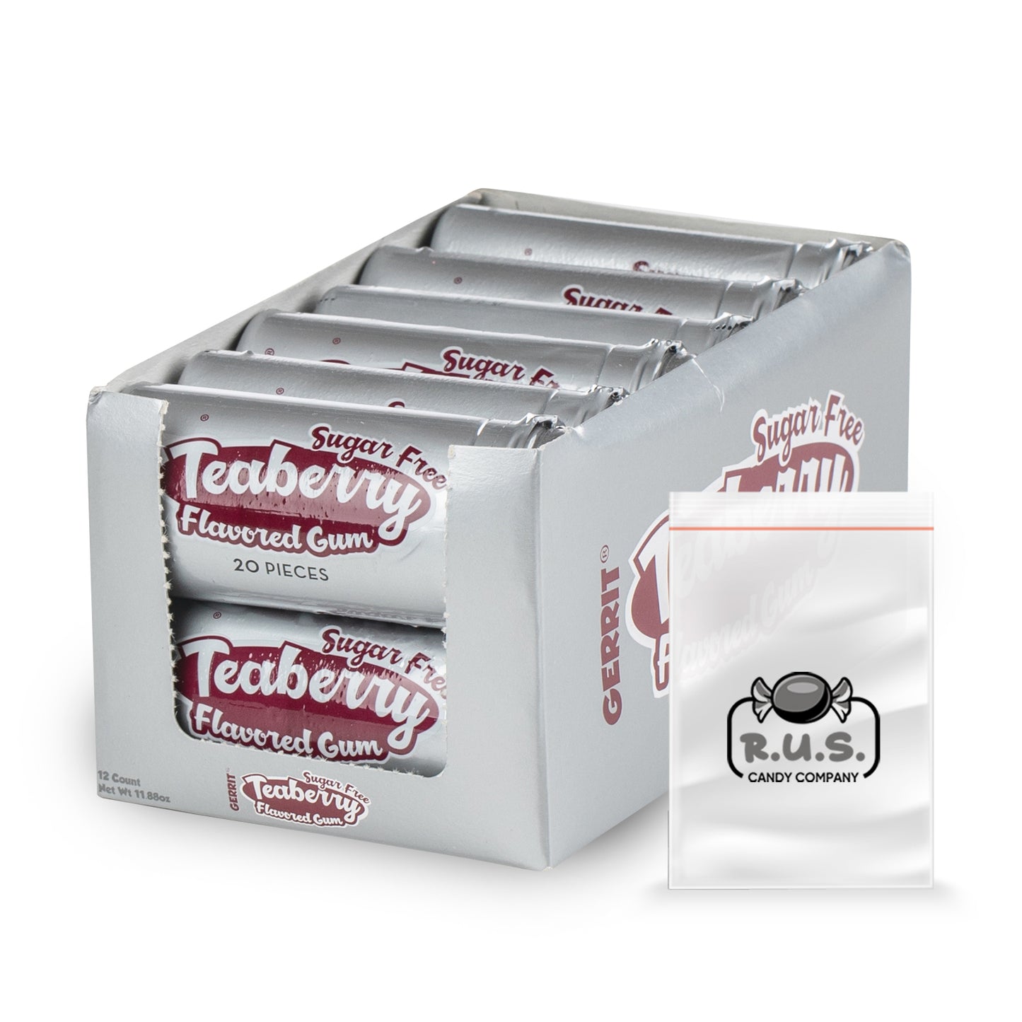 Gerrits Teaberry Sugar Free Gum- 12 Pack